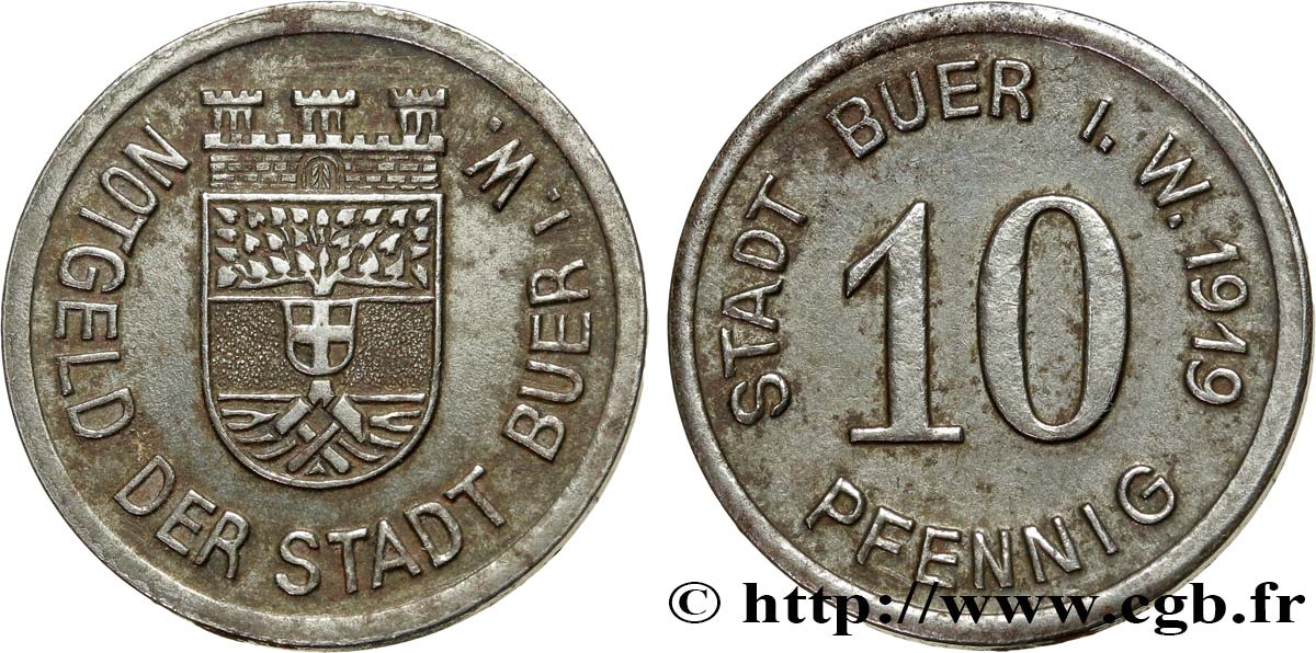 ALLEMAGNE - Notgeld 10 Pfennig Buer 1920  TTB 