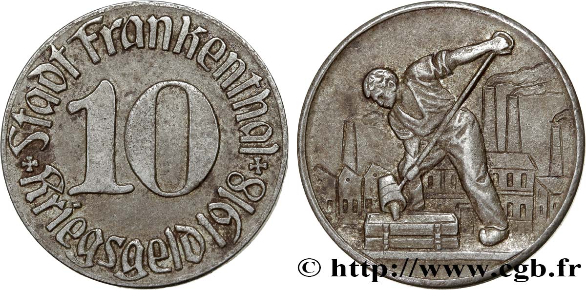 ALLEMAGNE - Notgeld 10 Pfennig Frankenthal 1918  TTB 