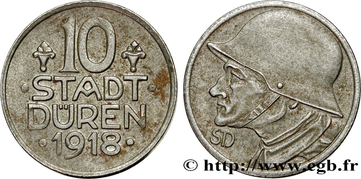 ALLEMAGNE - Notgeld 10 Pfennig Düren 1918  TTB 