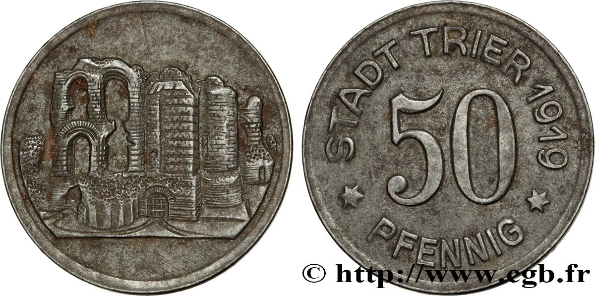 ALLEMAGNE - Notgeld 50 Pfennig Trèves (Trier) 1919  TTB 
