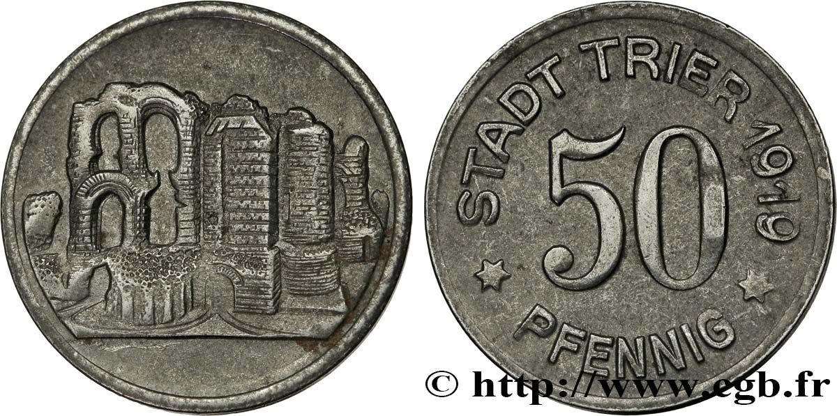 ALLEMAGNE - Notgeld 50 Pfennig Trèves (Trier) 1919  TTB 