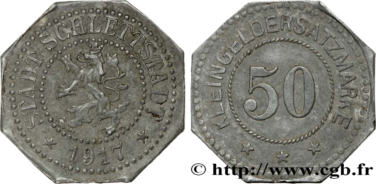ALLEMAGNE - Notgeld 50 Pfennig Schlechstadt (Sélestat) 1917  TTB 