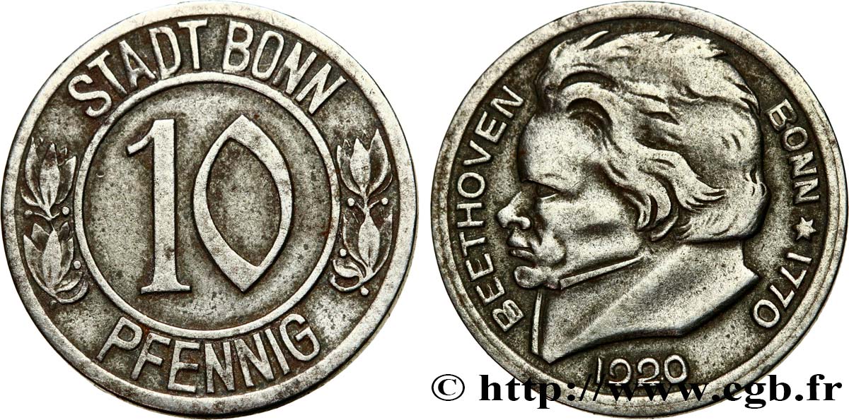 ALLEMAGNE - Notgeld 10 Pfennig Bonn 1920  TTB 