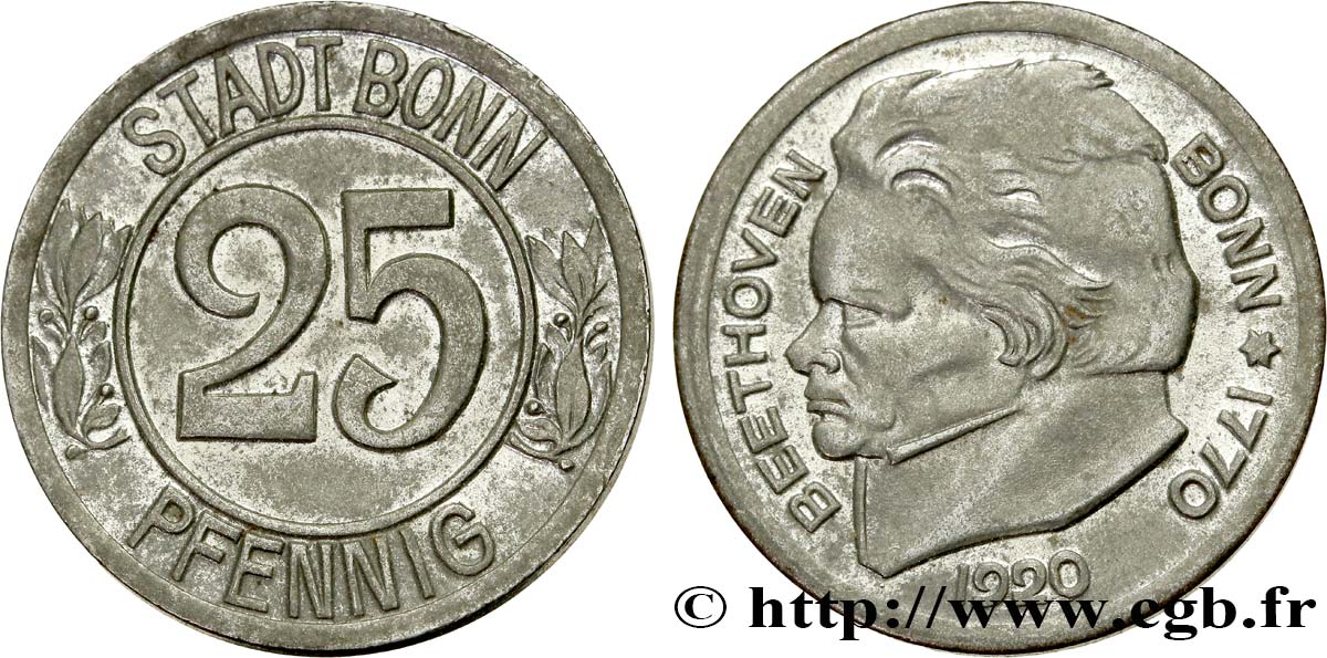 ALLEMAGNE - Notgeld 25 Pfennig Bonn 1920  SUP 