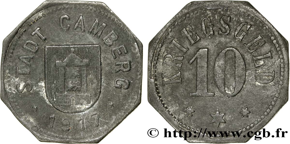 ALLEMAGNE - Notgeld 10 Pfennig Camberg 1917  TTB 