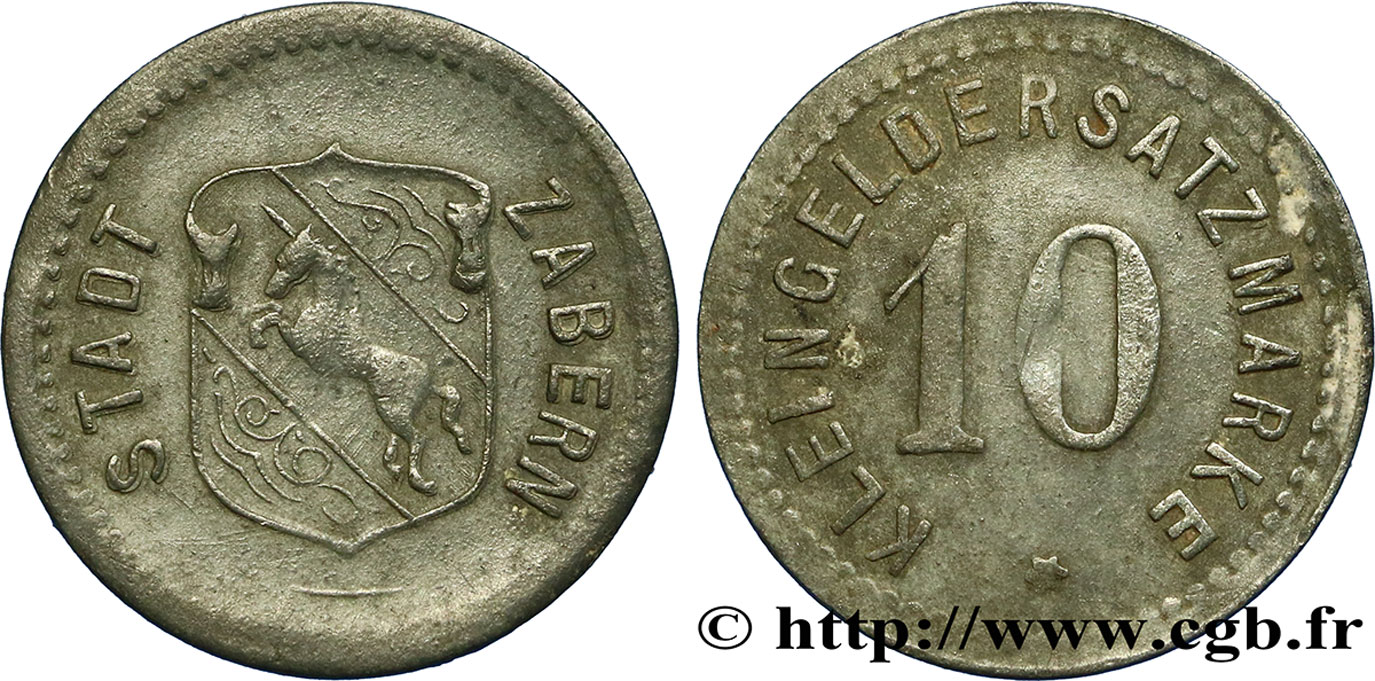 GERMANY - Notgeld 10 Pfennig Zabern (Saverne) N.D.  XF 
