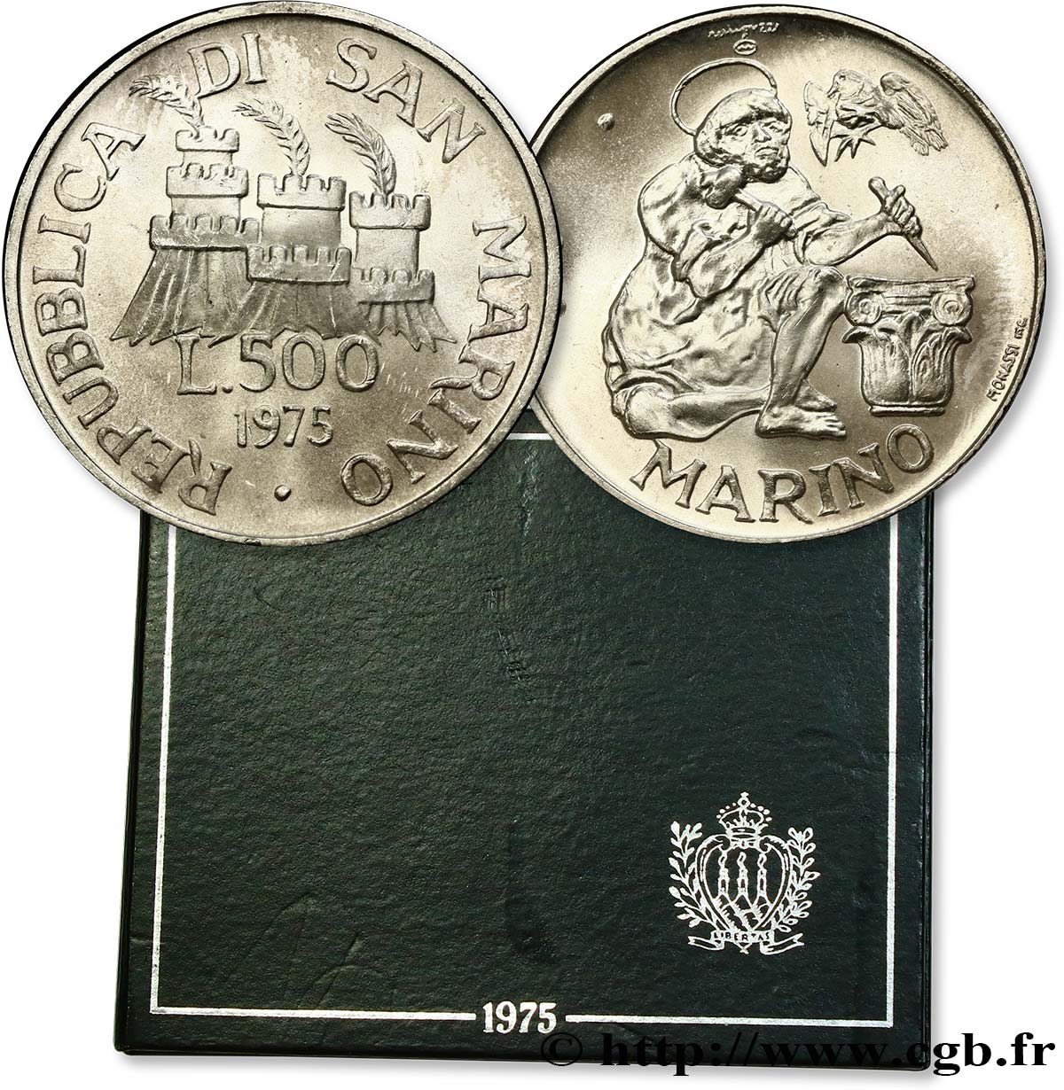SAINT-MARIN 500 Lire Saint Marin symbolisant la sculpture 1975 Rome - R SPL 