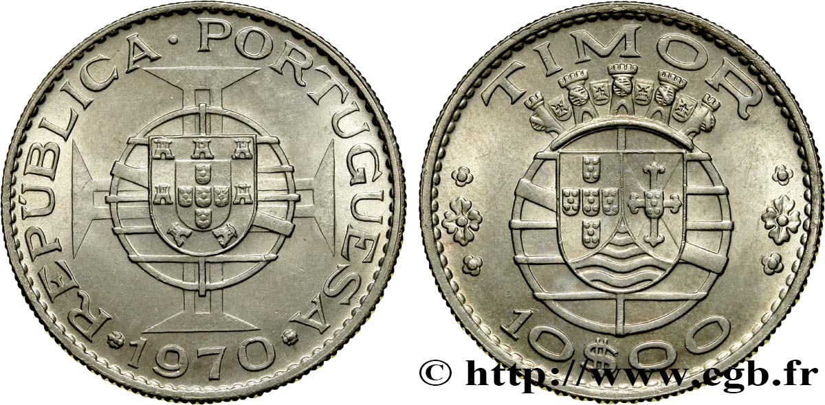 TIMOR 10 Escudos Colonie Portugaise 1970  SC 