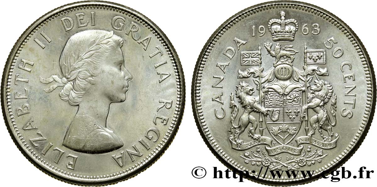 CANADA 50 Cents Elisabeth II 1963  MS 