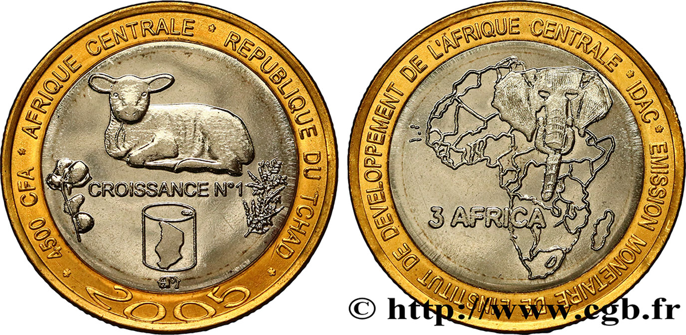TCHAD 4500 Francs CFA agneau 2005  FDC 