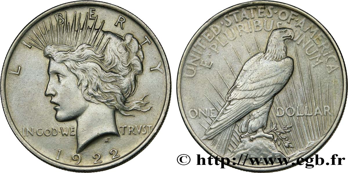 STATI UNITI D AMERICA 1 Dollar Peace 1922 Philadelphie SPL 