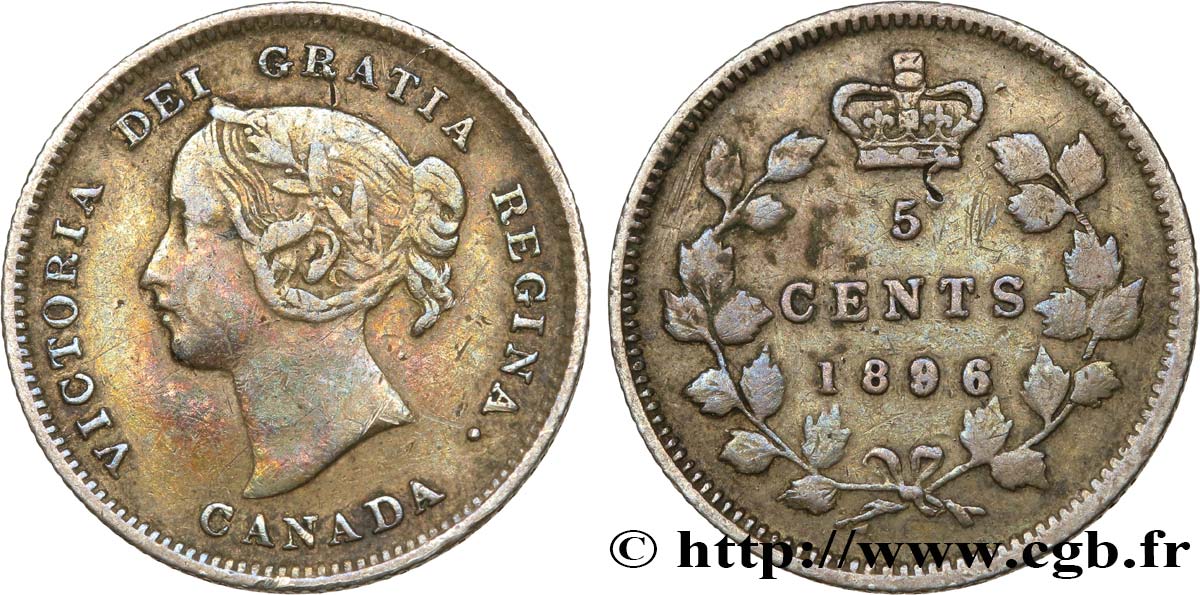 CANADA 5 Cents Victoria 1896  TB+ 