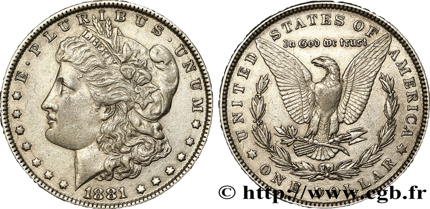 ÉTATS-UNIS D AMÉRIQUE 1 Dollar type Morgan 1881 Philadelphie TTB 