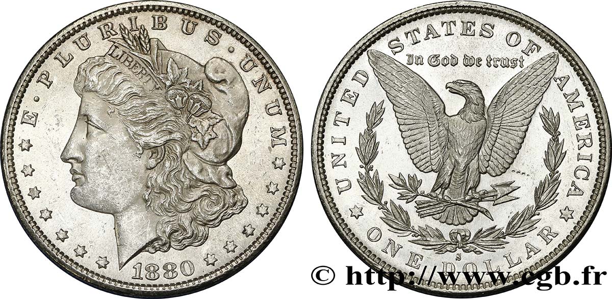 ÉTATS-UNIS D AMÉRIQUE 1 Dollar type Morgan 1880 San Francisco - S SUP 