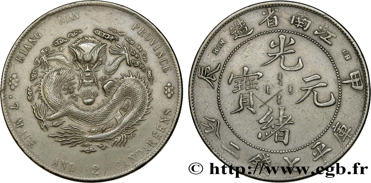 CHINE 1 Dollar province du Kiang Nan 1904  TB+ 