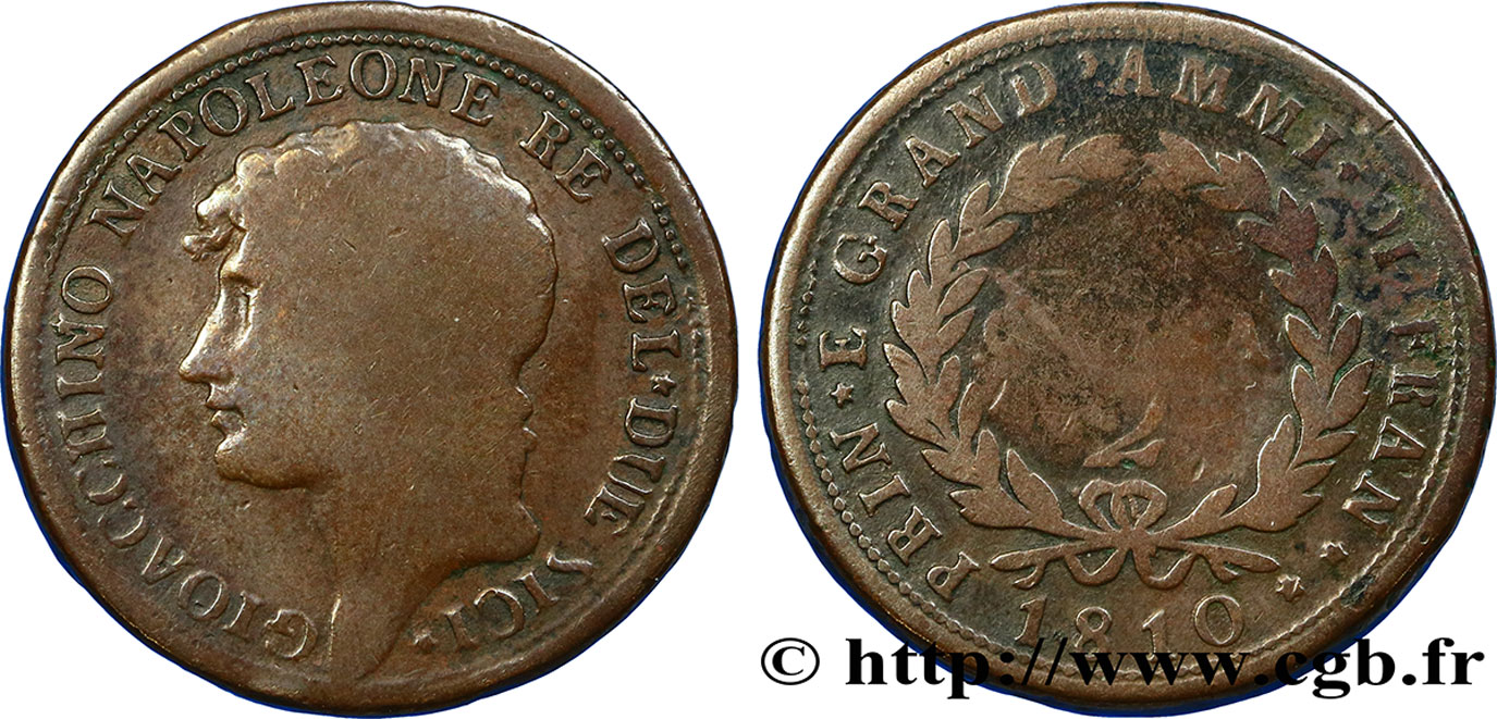 ITALIE - ROYAUME DES DEUX-SICILES 2 Grana Joachim Murat 1810  B+ 