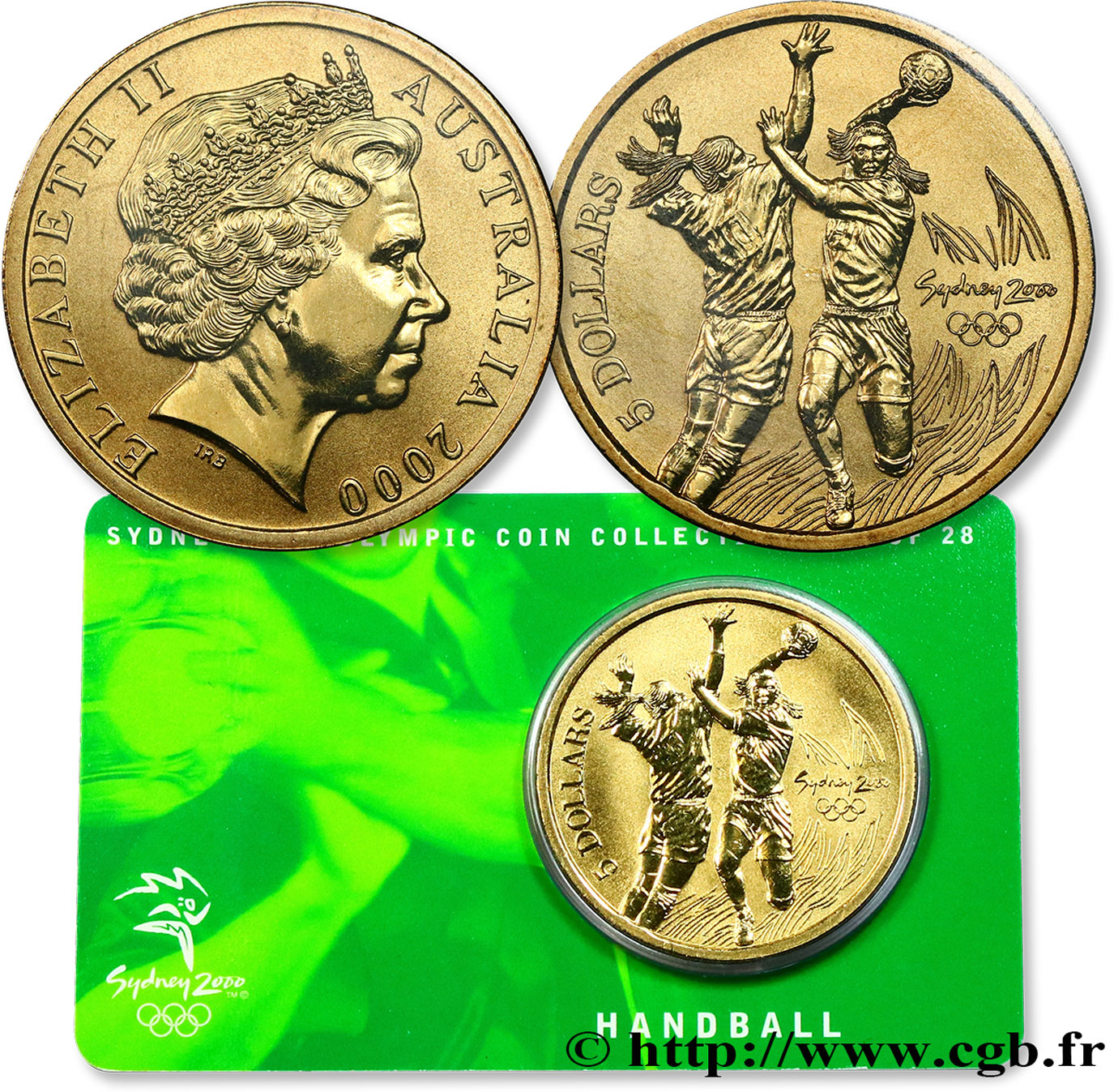 AUSTRALIE 5 Dollars J.O. de Sydney : handball 2000  FDC 