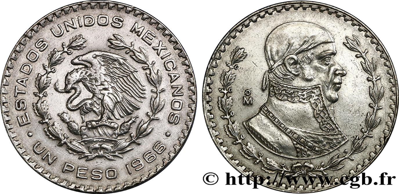 MEXIQUE 1 Peso Jose Morelos y Pavon 1966 Mexico TTB+ 
