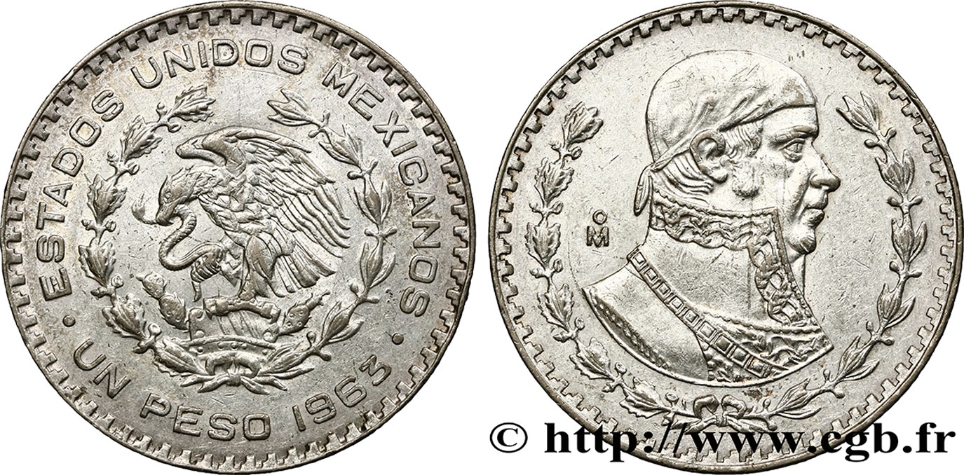 MEXICO 1 Peso Jose Morelos y Pavon 1963 Mexico AU 