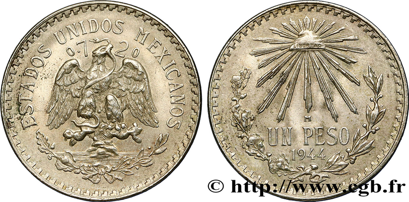 MEXIKO 1 Peso 1944 Mexico fVZ 