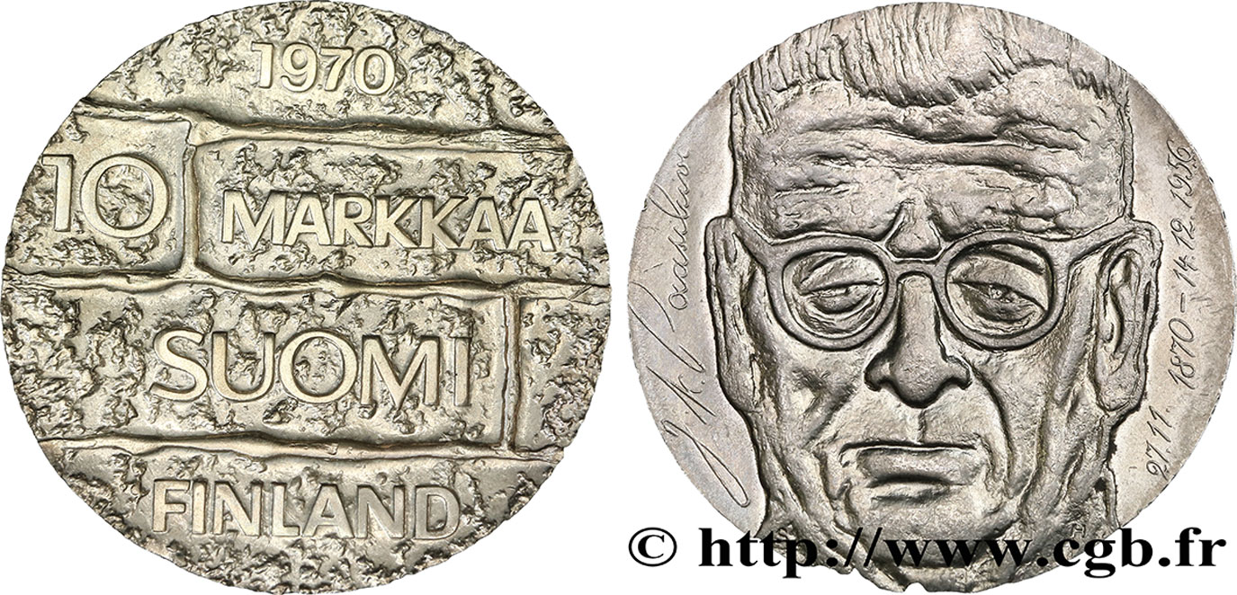 FINLANDE 10 Markkaa centenaire naissance du président Paasikivi 1970  SUP 