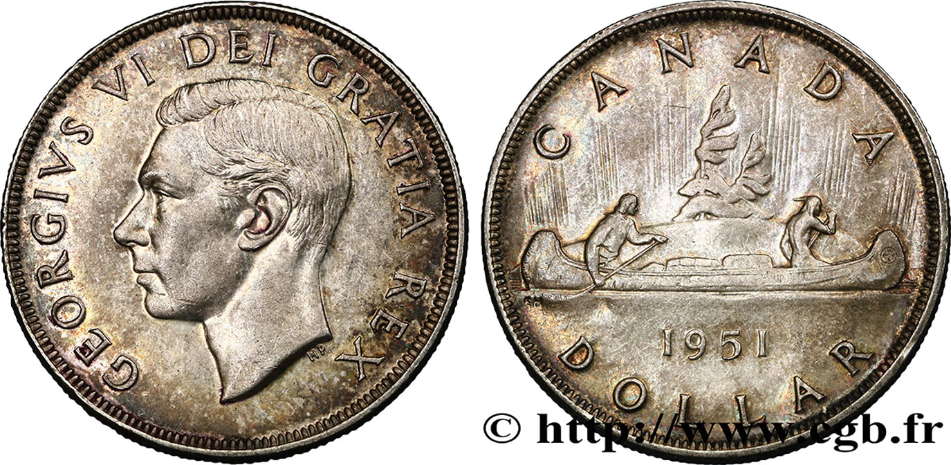 CANADA 1 Dollar Georges VI 1951  SPL 