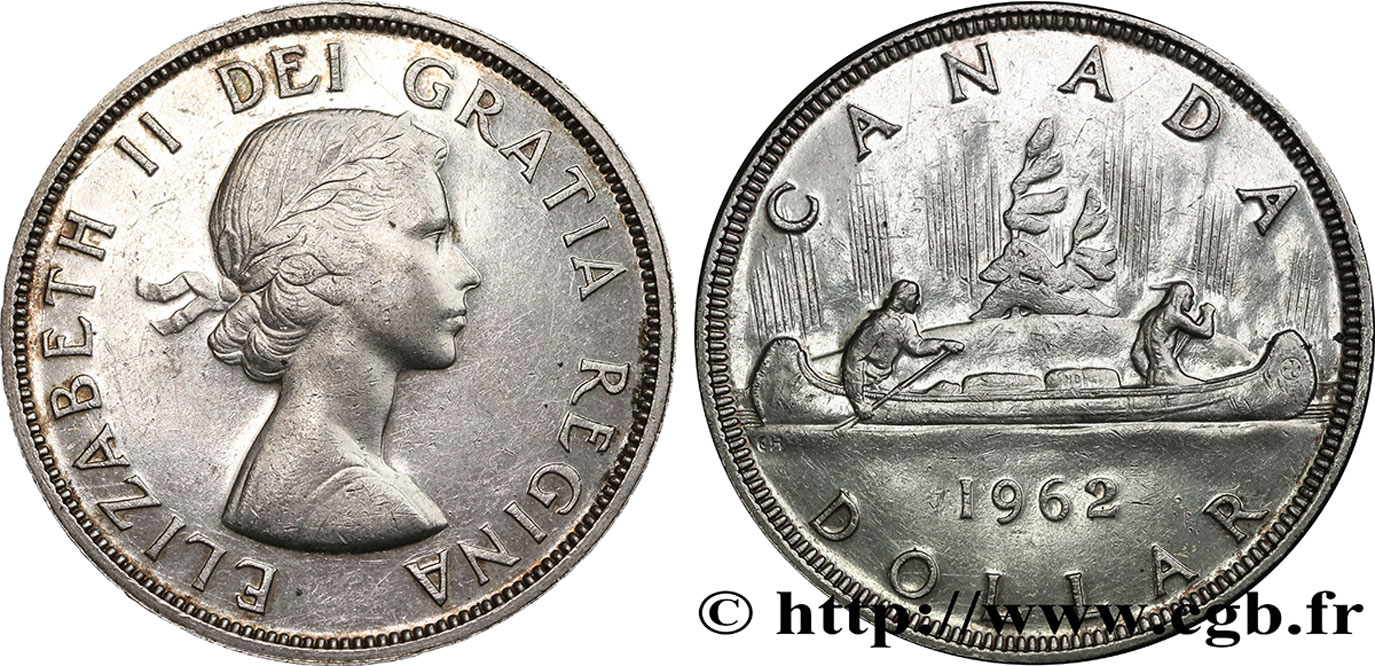 CANADA 1 Dollar Elisabeth II canoe 1962  SUP 