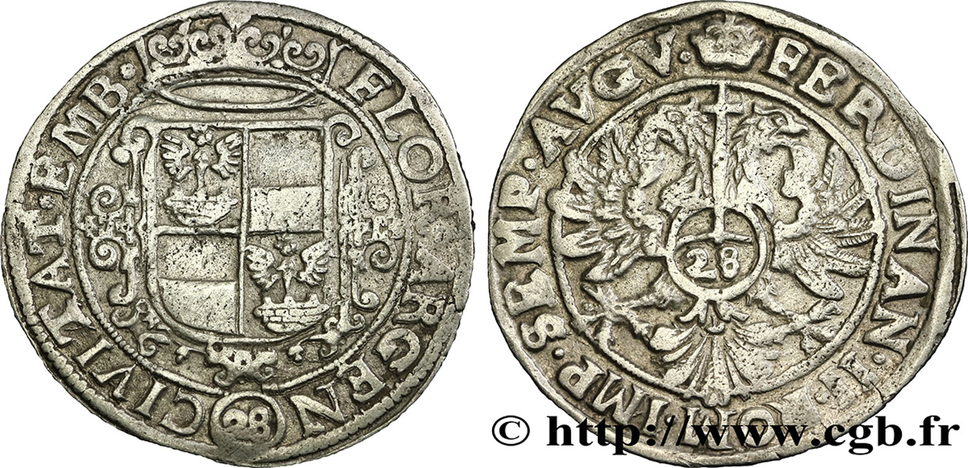 ALLEMAGNE - EMDEN Gulden 1624-1637 Emden TB+ 