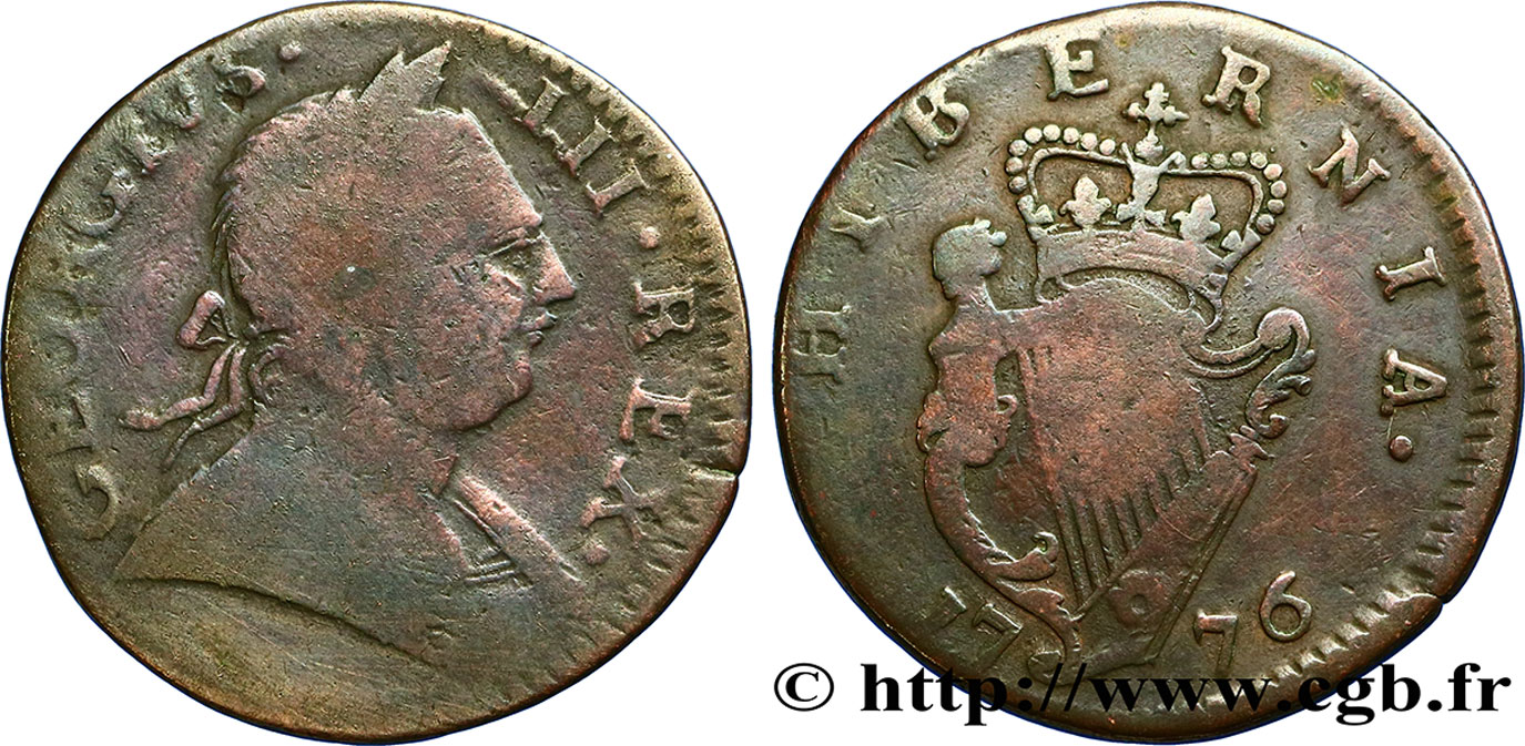 IRLANDE 1 Penny Georges III 1776  B+ 