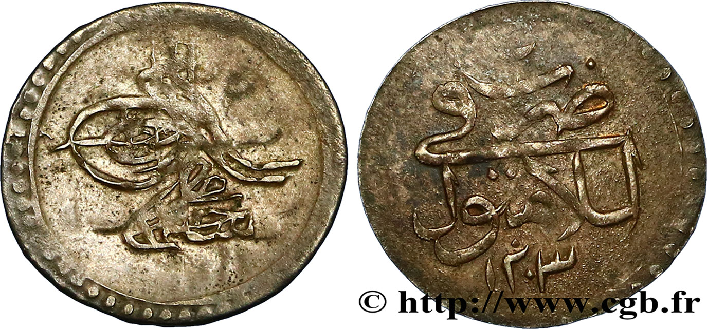 TURQUIE 1 Para frappe au nom de Selim III AH1203 an 7 1794 Constantinople TB+ 