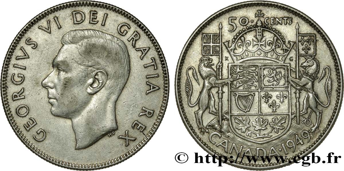 CANADA 50 Cents Georges VI 1949  TTB 