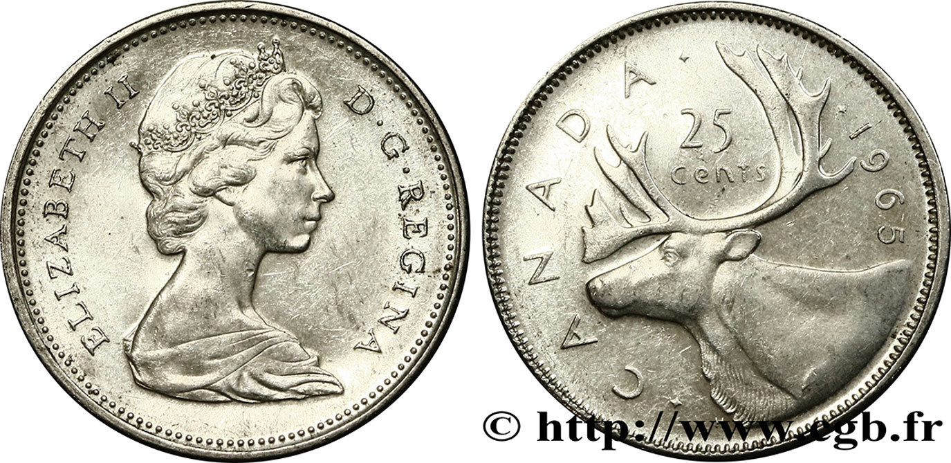 CANADA 25 Cents 1965  SPL 