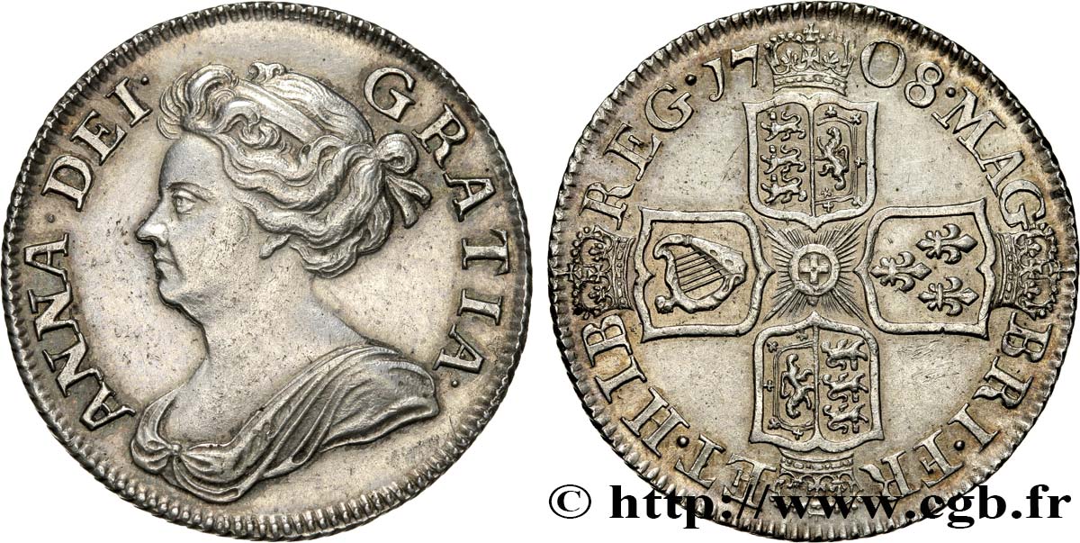 GROSSBRITANNIEN - ANNE 1 Shilling 1708 Londres VZ 