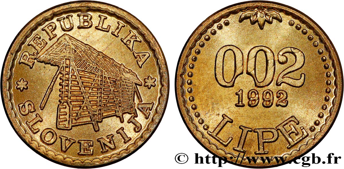 SLOVENIA 0,02 Lipe (monnaie non adoptée) 1992  MS 