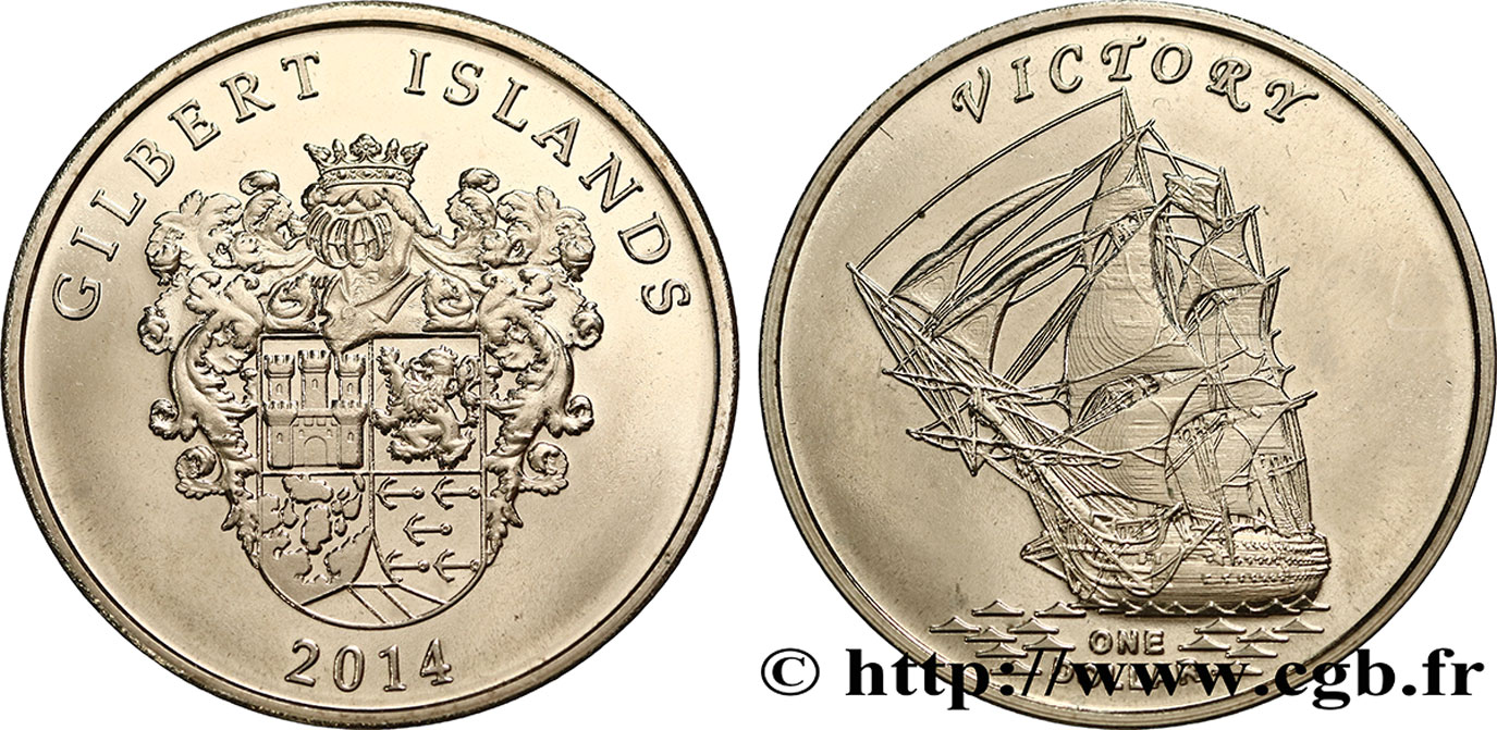 ÎLES GILBERT 1 Dollar Voilier Victory 2014  FDC 