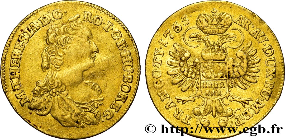 HUNGARY - TRANSYLVANIA - MARIA-THERESA Ducat d’or 1765 Karlsburg XF 