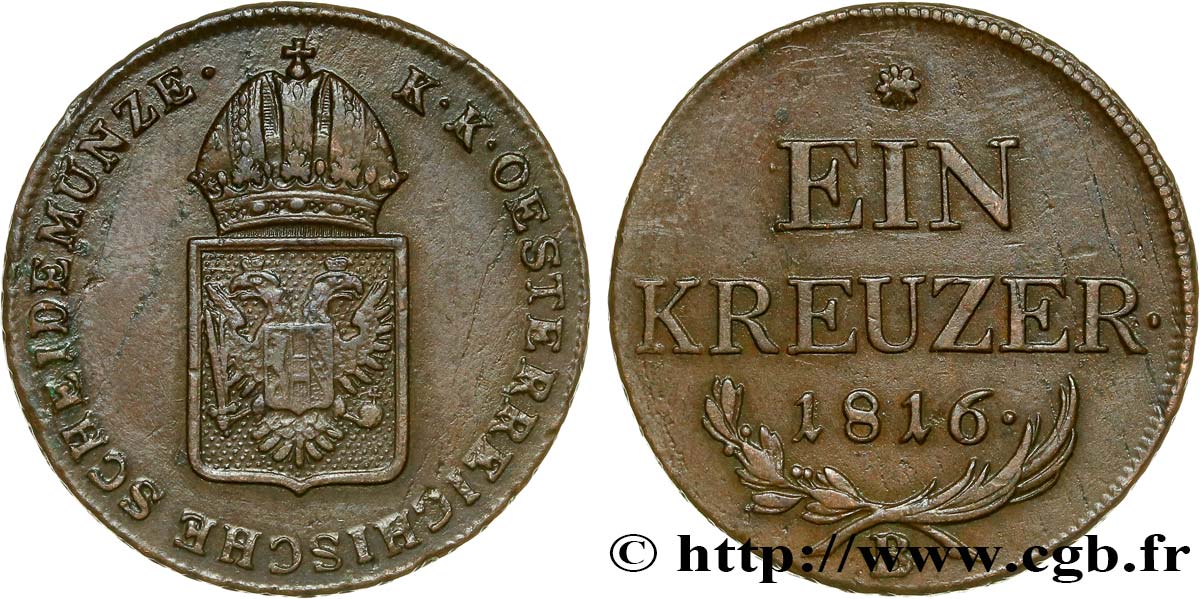 AUSTRIA 1 Kreuzer 1816 Vienne XF 