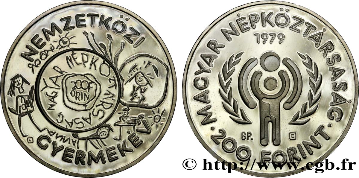 HONGRIE 200 Forint Proof année internationale de l’enfance 1979 Budapest SPL 