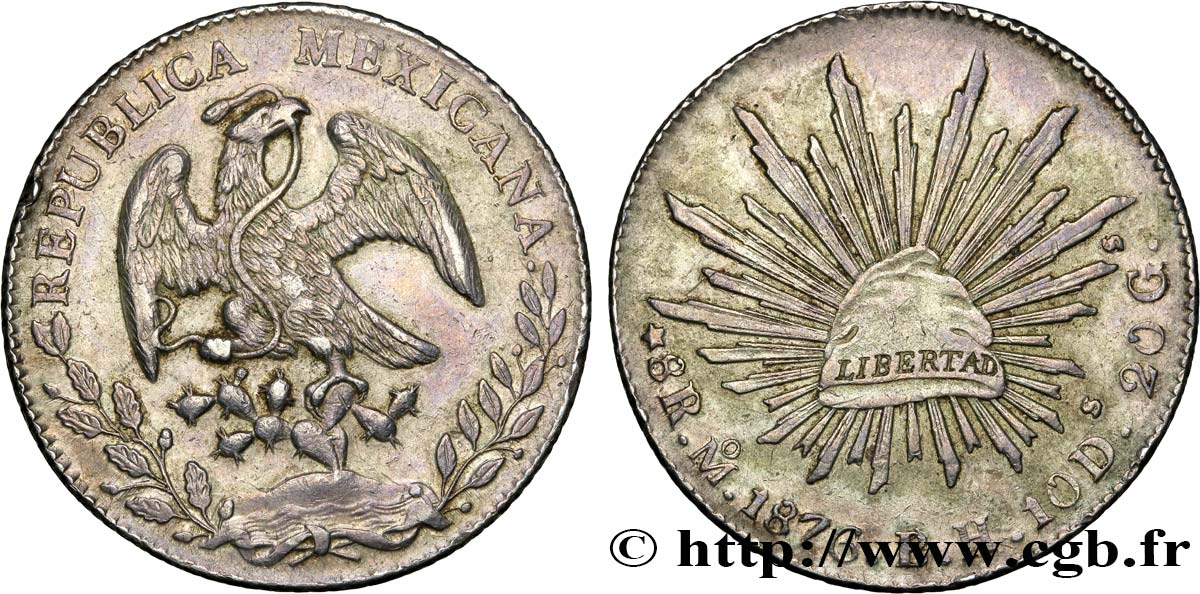 MEXIQUE 8 Reales 1876 Mexico TTB+ 