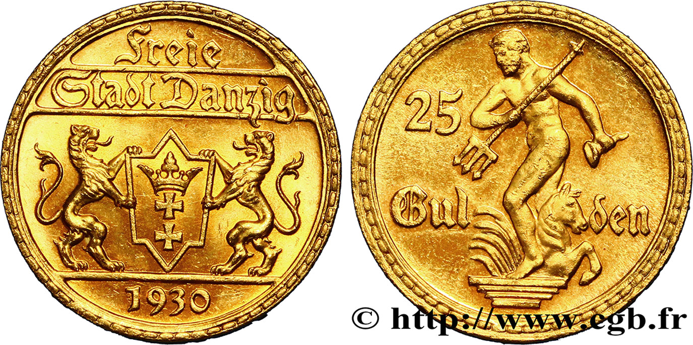 LIBERA CITTA DI DANZICA 25 Gulden 1930 Berlin MS 
