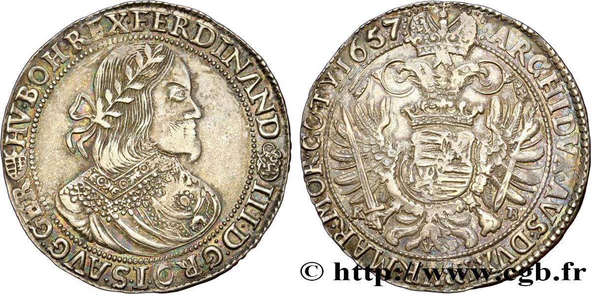 HONGRIE - ROYAUME DE HONGRIE - FERDINAND III Thaler 1657 Kremnitz q.SPL 