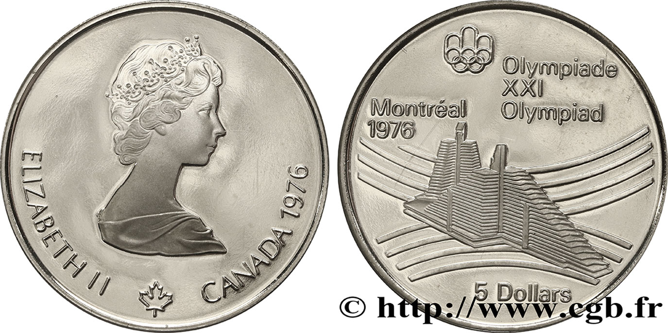 CANADA 5 Dollars Proof JO Montréal 1976 village olympique  1976  SPL 