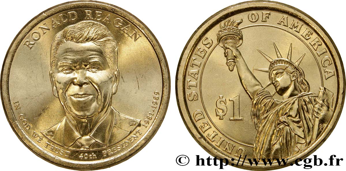 UNITED STATES OF AMERICA 1 Dollar Ronald Reagan tranche B 2016 Philadelphie MS 