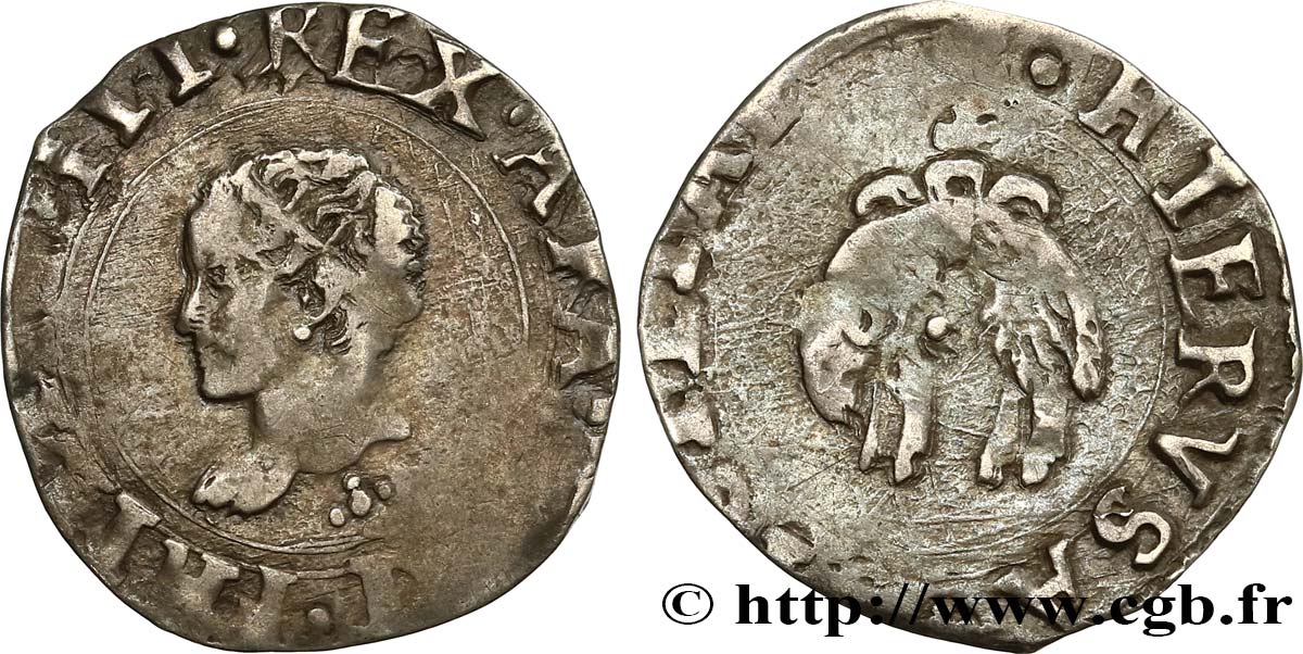 ITALY - KINGDOM OF NAPLES AND SICILY - PHILIP III OF SPAIN 1/2 Carlino n.d. Naples XF 