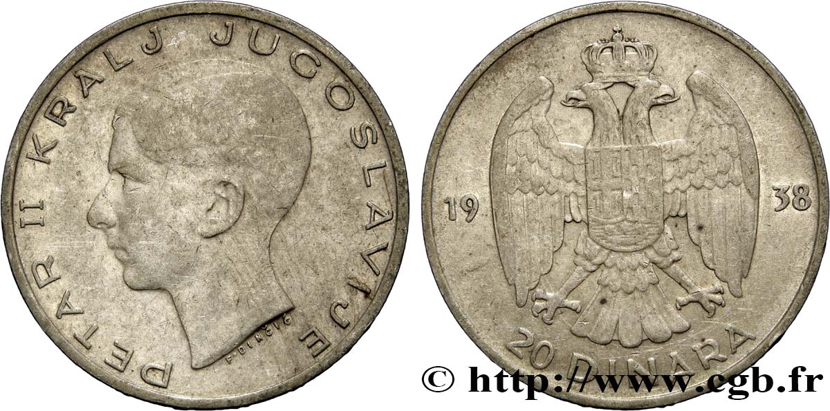 JUGOSLAWIEN 20 Dinara Pierre II 1938  SS 
