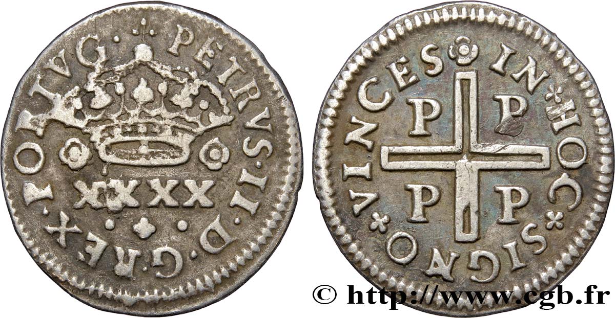 PORTUGAL 40 Reis Pierre II N.D.  TTB 