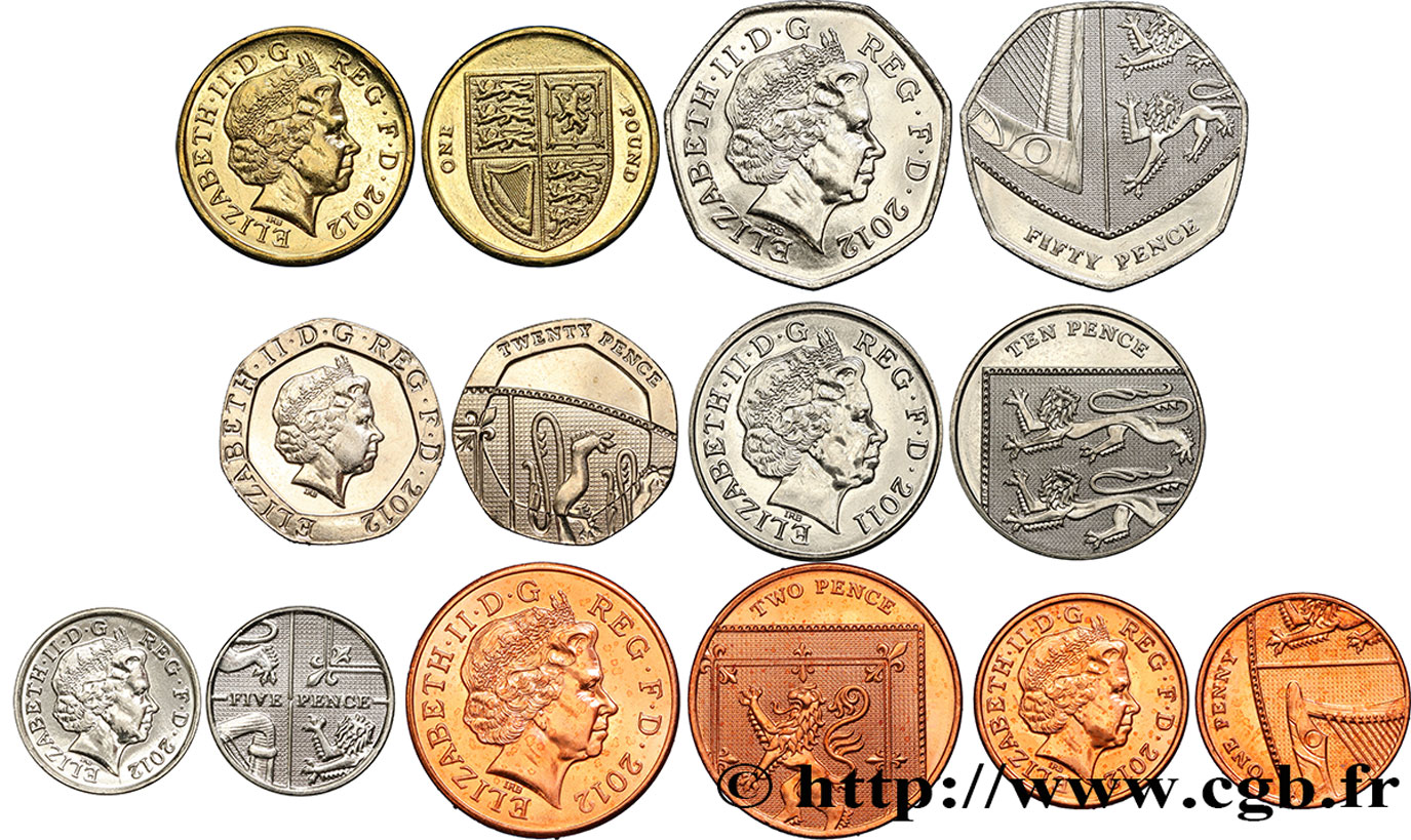 REINO UNIDO Lot de 7 monnaies 2011-2012 Llantrisant FDC 