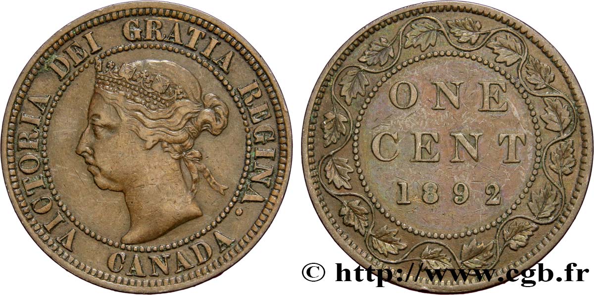 CANADA 1 Cent Victoria 1892  TTB 
