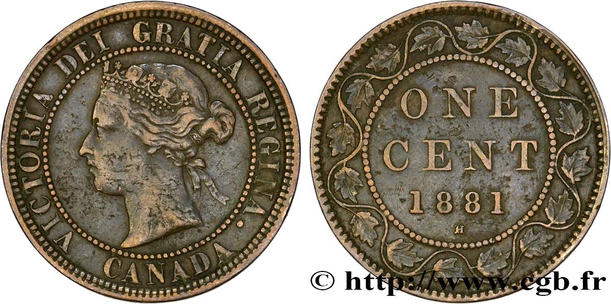 CANADA 1 Cent Victoria 1881 Heaton TTB 