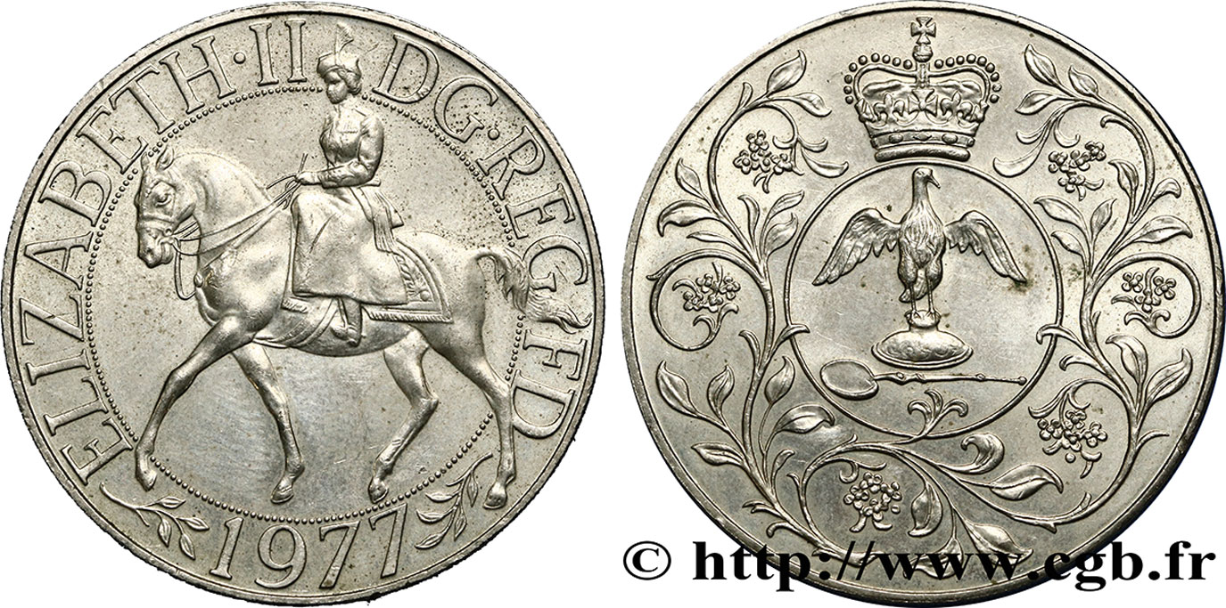 ROYAUME-UNI 25 New Pence jubilé d’argent d’Elisabeth II 1977  SUP 